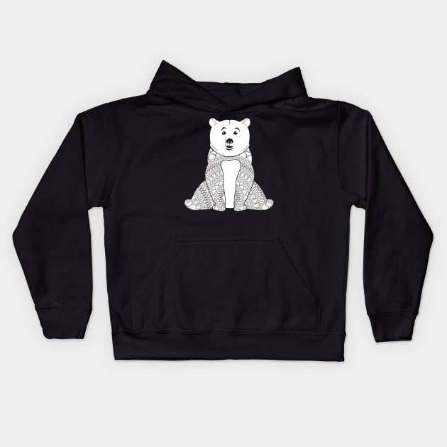 Mandala Bear Kids Hoodie by Koala Station